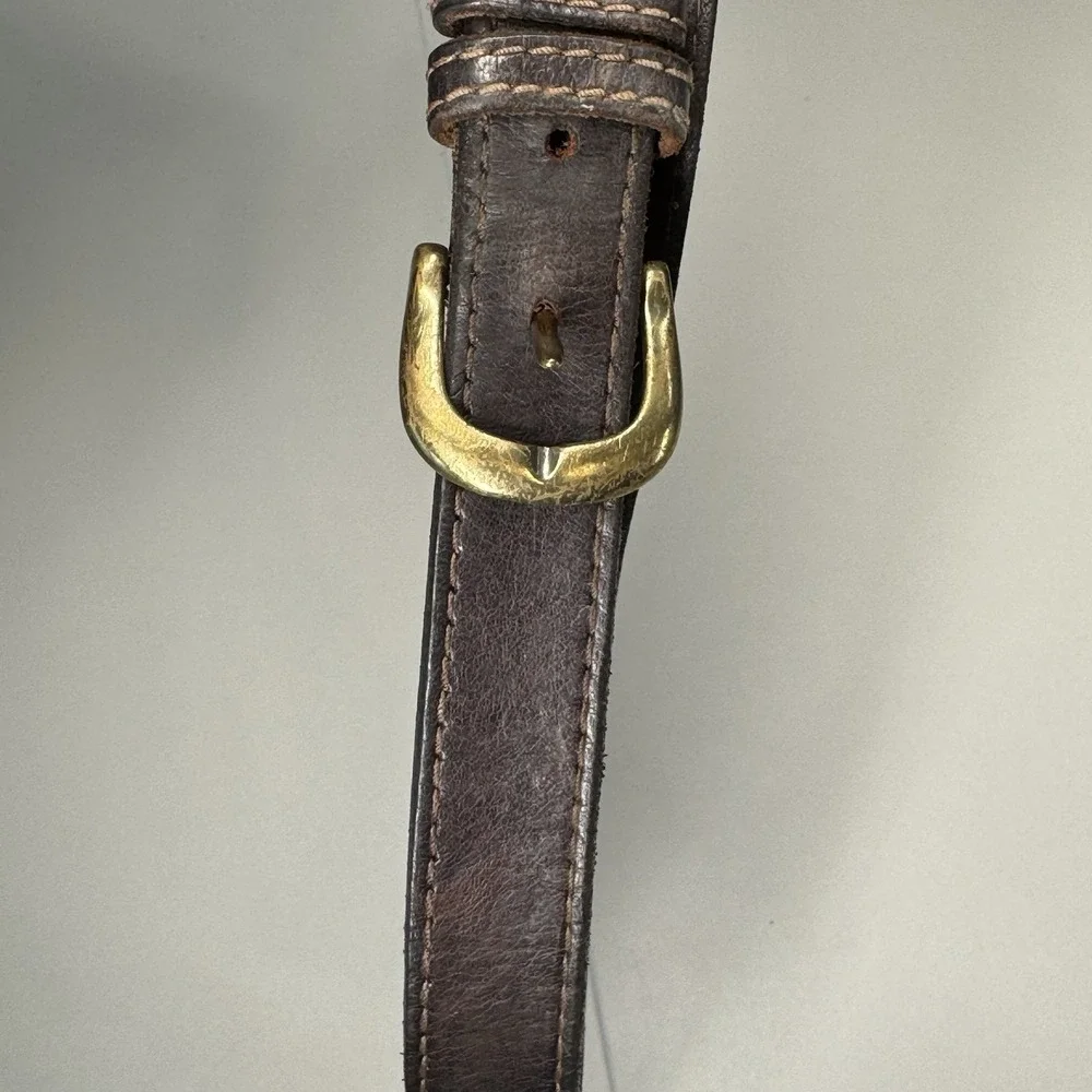 Vintage Made in USA Brown Leather Belt 1